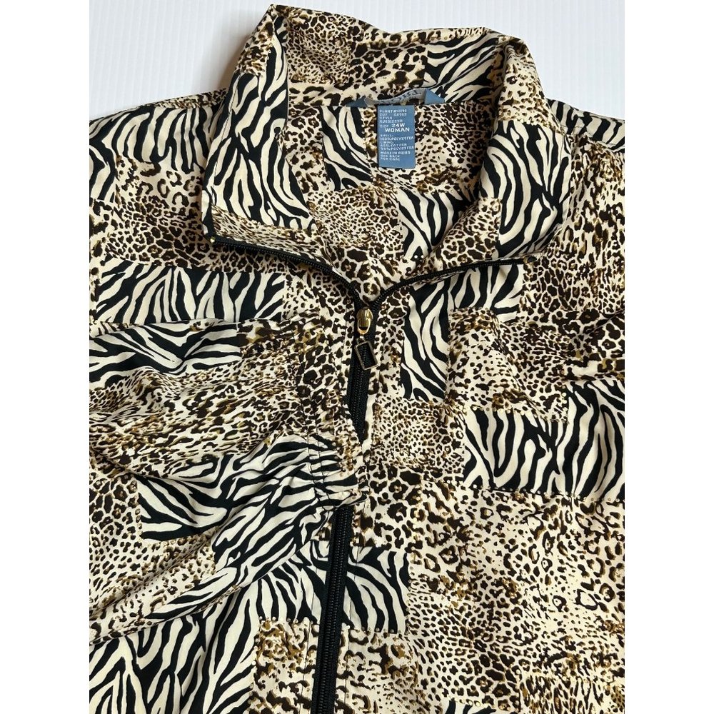 Vintage Koret Sport Front‎ Zip Animal Print Jacket Lightweight Size 24W